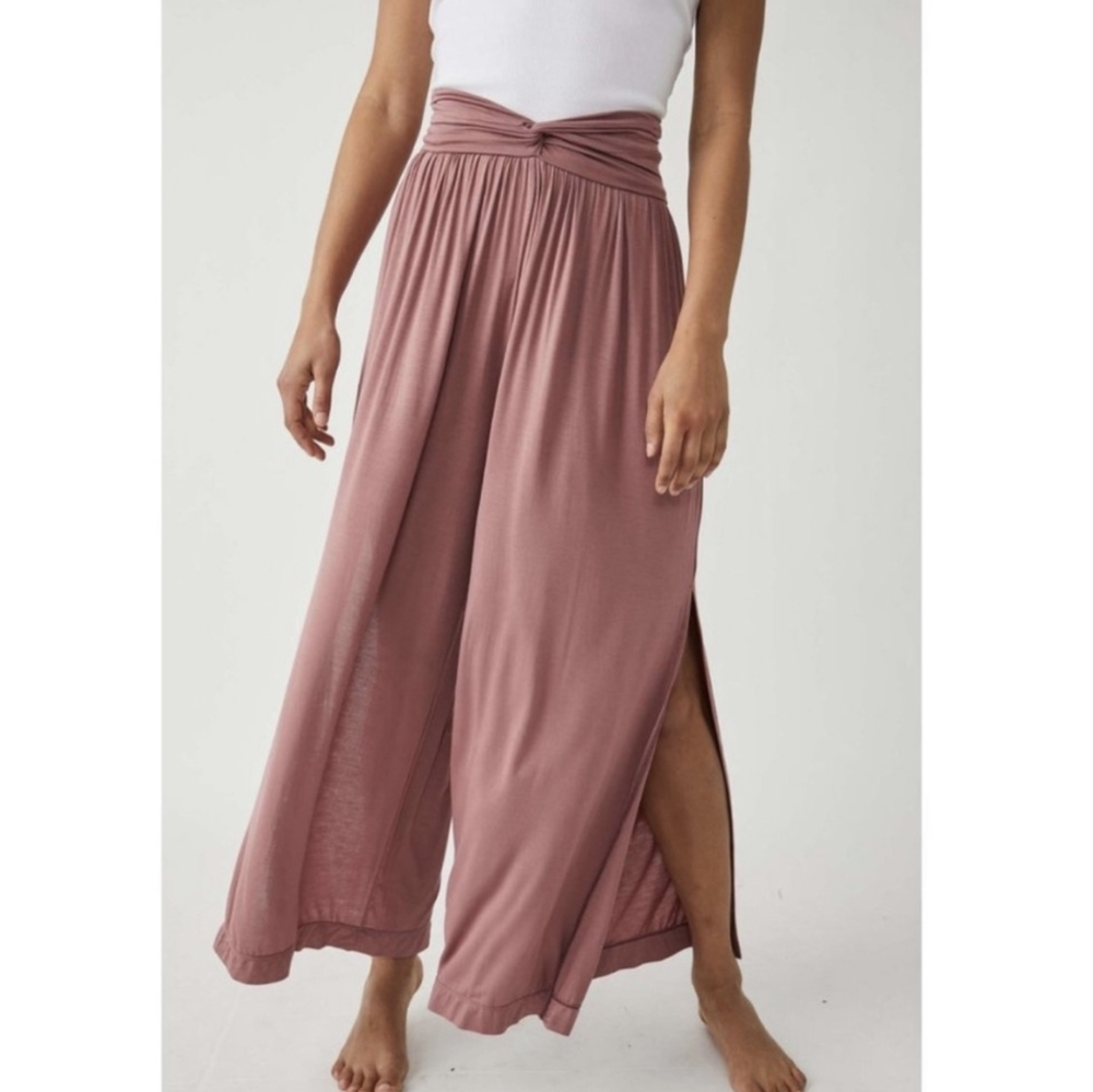 Free People FP Movement Medium Just Breathe Wide Leg Pants Pink Ultra Soft